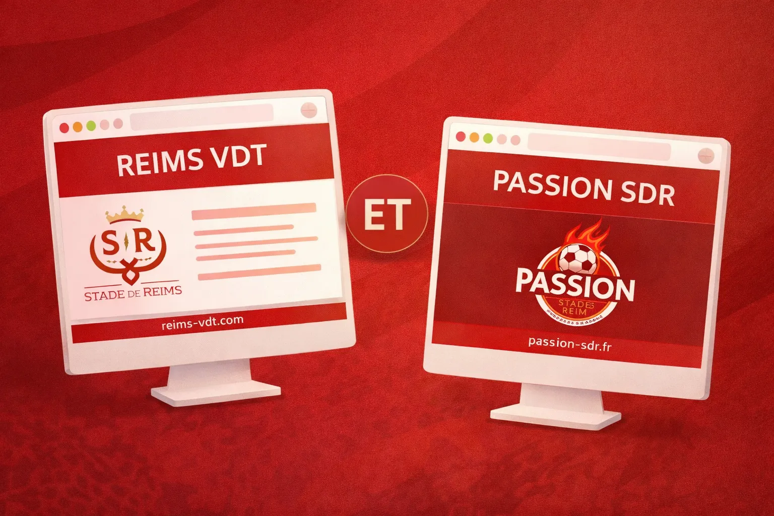 Illustration représentant des forums de supporters du Stade de Reims, espaces d’échange en ligne dédiés à l’actualité du SDR, aux matchs et au mercato
