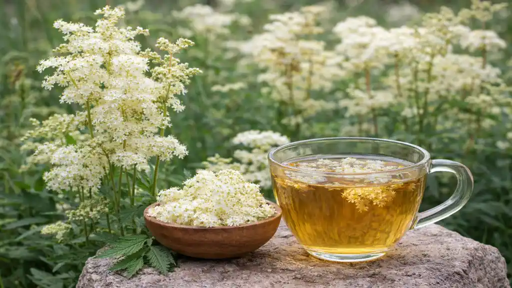 reine des prés plante médicinale filipendula ulmaria fleurs blanches et infusion phytothérapie