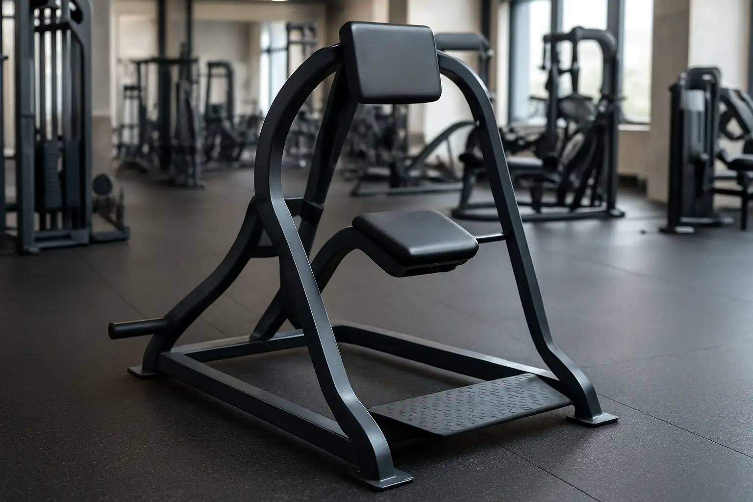 Machine de curved squat dans une salle de sport moderne