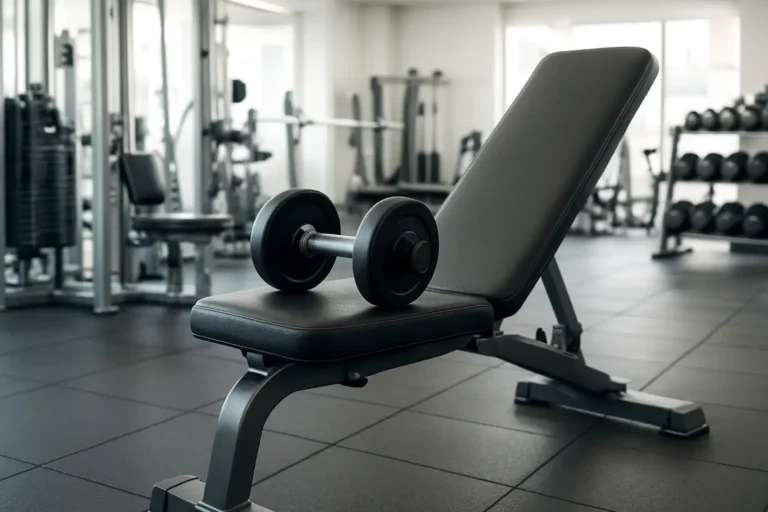 Banc incliné avec haltères pour le développé incliné haltère dans une salle de musculation