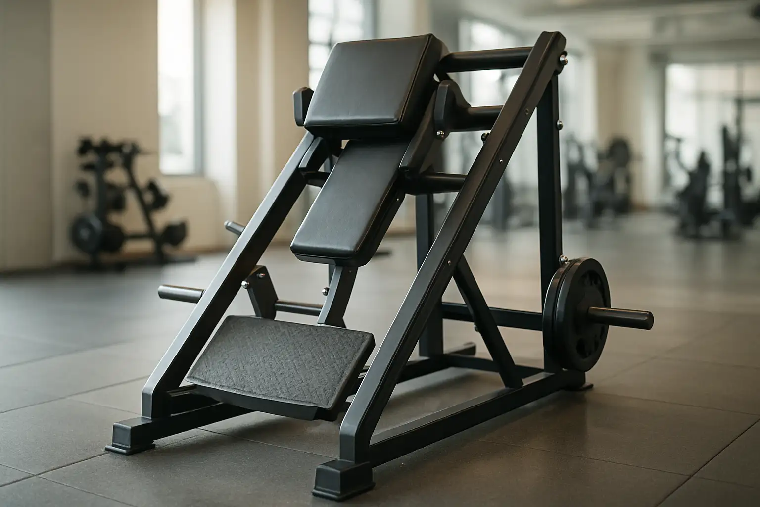 Machine de hack squat dans une salle de sport moderne