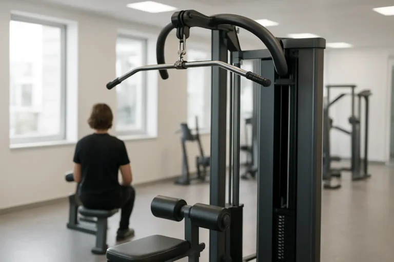 Machine de latissimus pull down en salle de sport pour travailler le dos