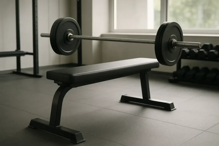 Banc de musculation avec haltère pour illustrer le pull over muscu