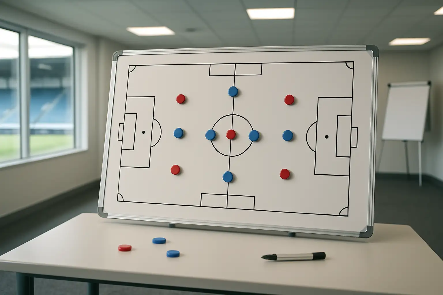 Planche tactique de football montrant une composition d’équipe en 4-3-3
