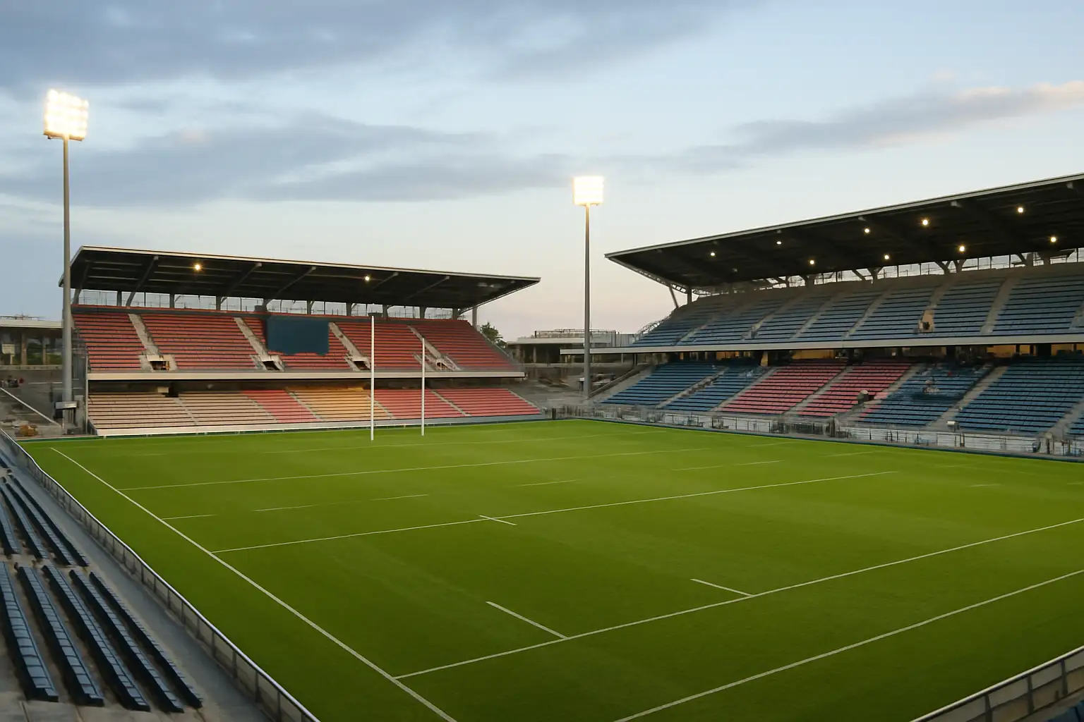 Stade de rugby à Perpignan avant un match de l’USAP